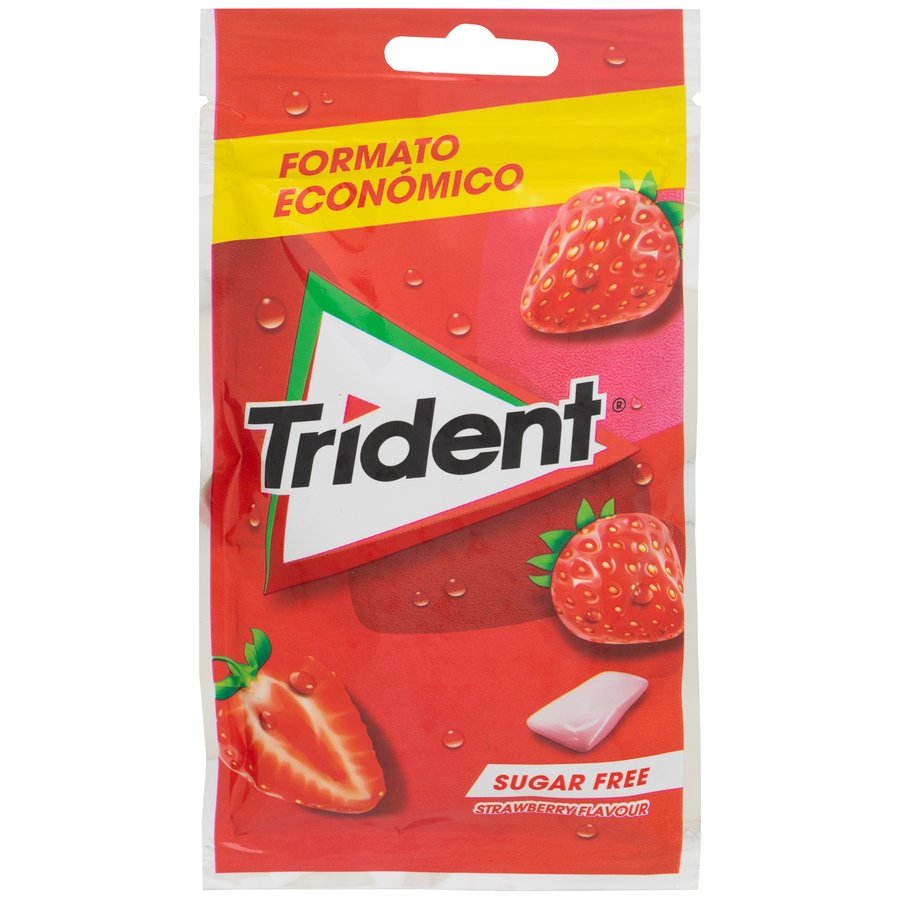 Chicle TRIDENT fresa sin azúcar 30 unidades 43,5 g