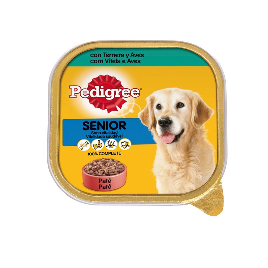 Alimento perro PEDIGREE senior ternera y aves tarrina 300 g