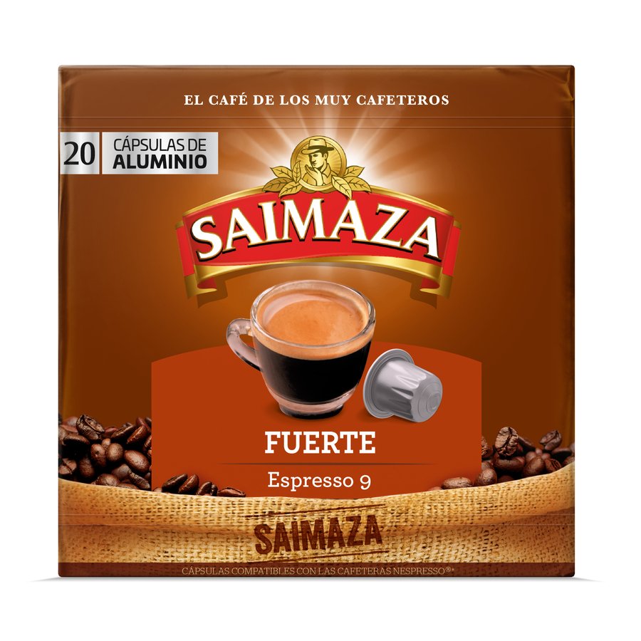 Café cápsulas SAIMAZA Fuerte Espresso 20 unidades 104 g