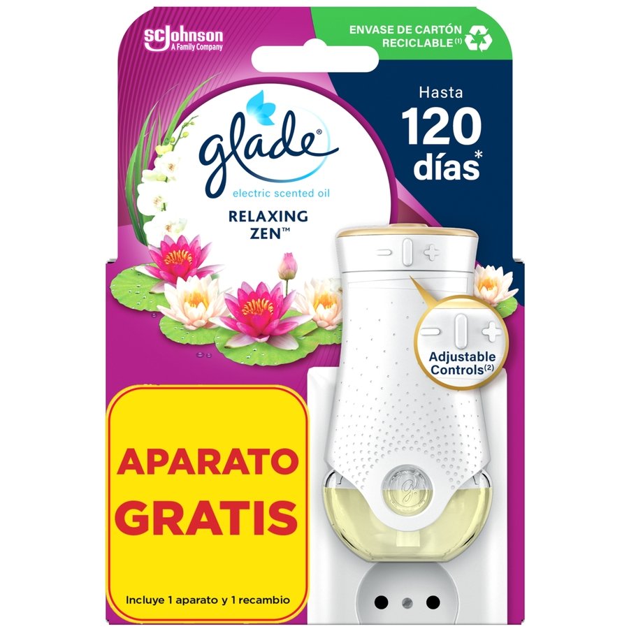 Ambientador eléctrico GLADE recambio relax zen + aparatp gratis