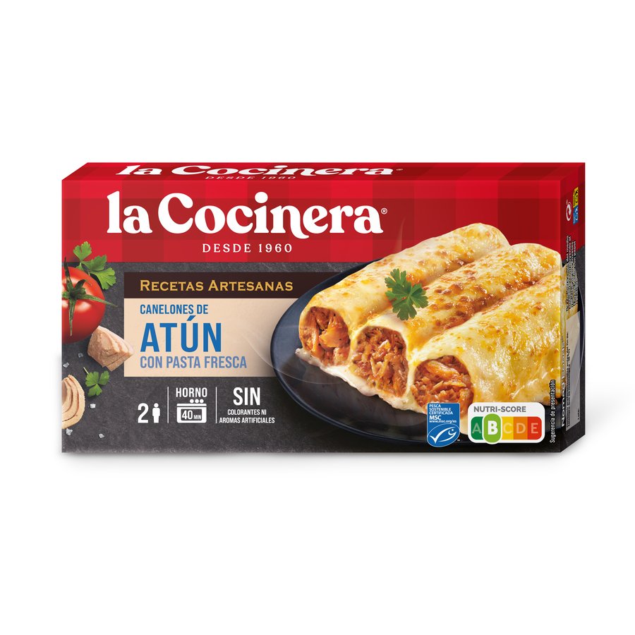 Imagen de Canelones de atún congelados LA COCINERA estuche 500 g