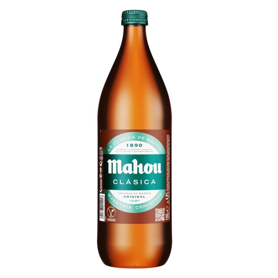 Cerveza MAHOU clásica botella 1 l