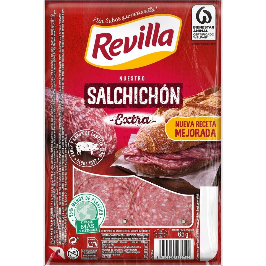 Salchichón extra REVILLA lonchas 65 g