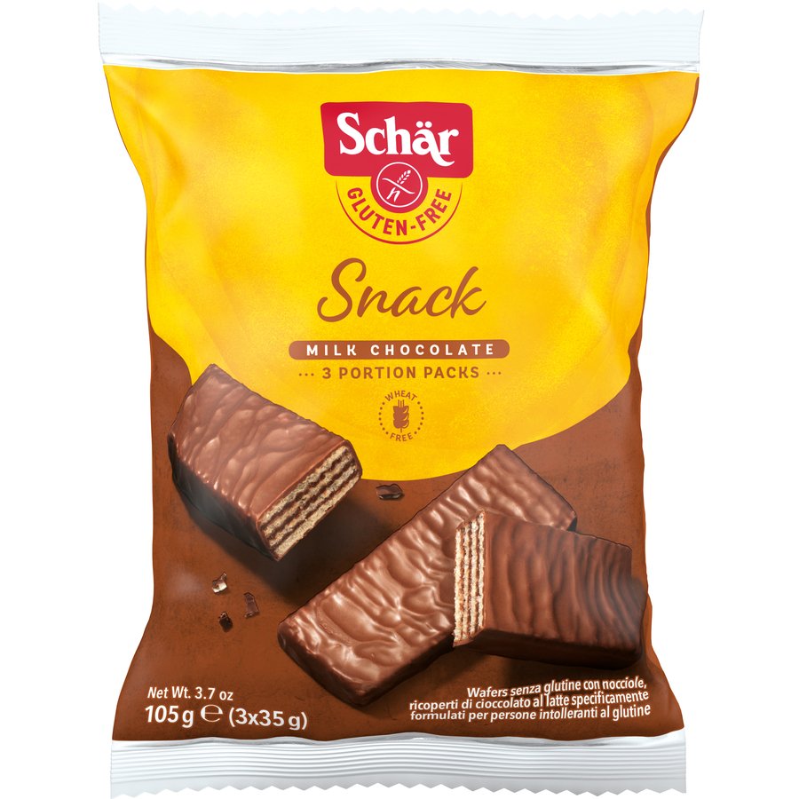 Barquillos chocolate SCHAR sin gluten Snack 3 x 35 g