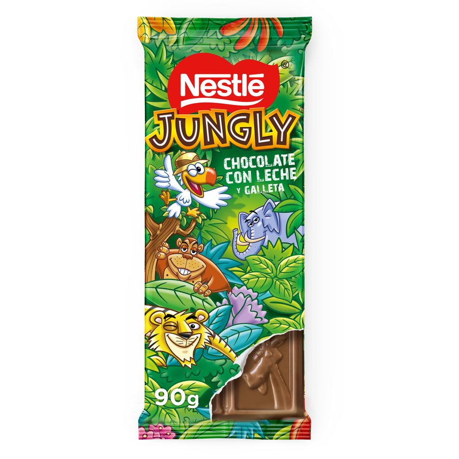 Chocolate con leche-galleta NESTLE Jungly tableta 90 g