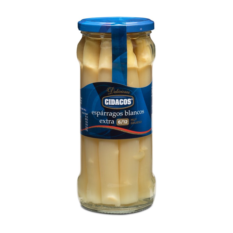 Espárragos blancos CIDACOS muy gruesos 6/12 frasco 325 g pne.