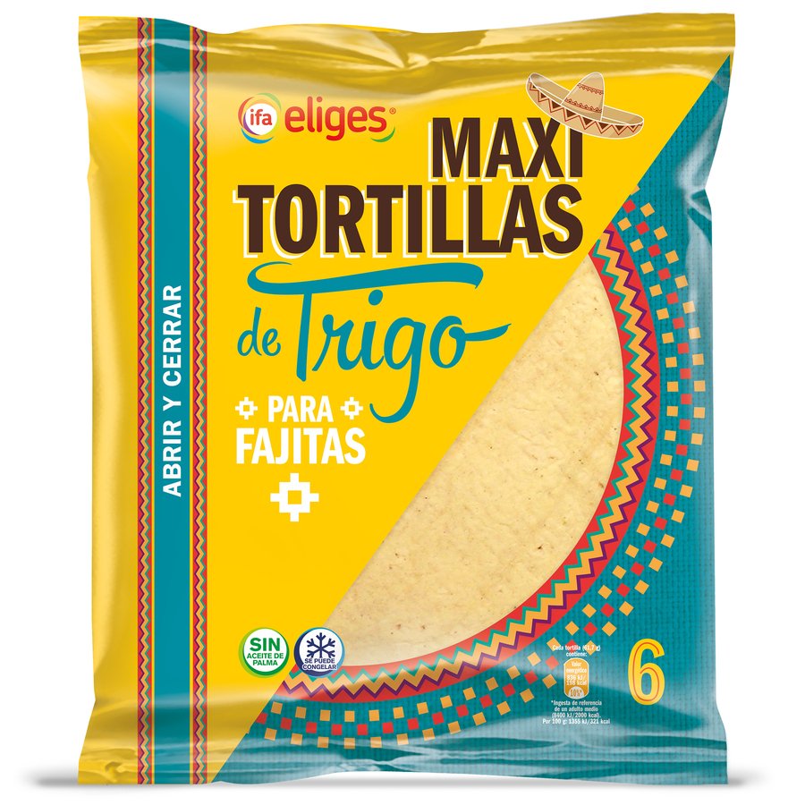 Maxi tortillas de trigo para fajitas IFA ELIGES 6 unidades 370 g